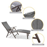 Immagine di Set Tropea 2 Sdraio + Tavolino in Alluminio Grigio/Grigio