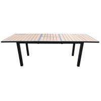 Immagine di Tavolo Allungabile Giannutri 90x180/240 in Alluminio e Polywood Grigio