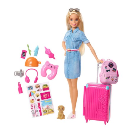 Immagine di Barbie in Viaggio con Cucciolo e Valigia 