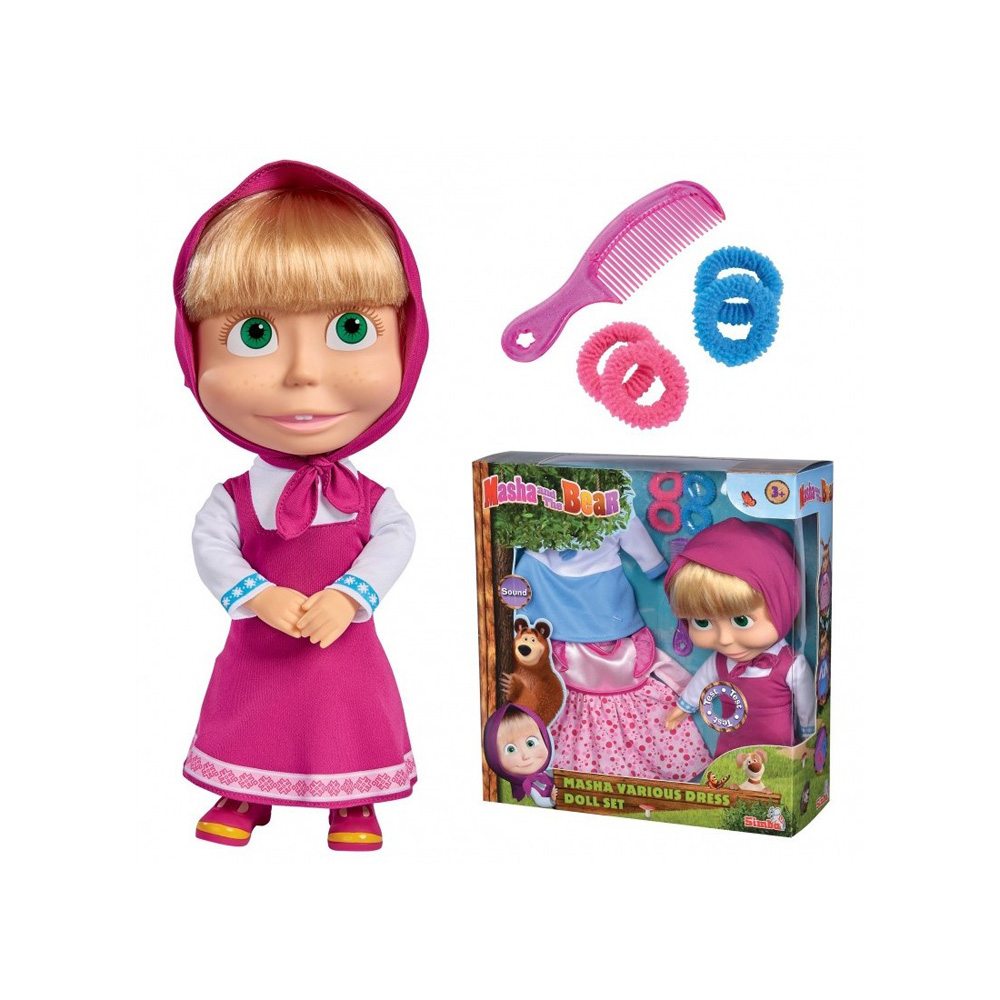 Giochi Preziosi Bambola Masha 12 Cm: Con Codini E Maglione Rosa, Fedele Al Personaggio TV Per Bambini 3+ - 4