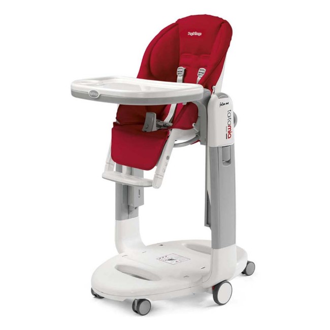 Peg Perego Seggiolone Pappa Tatamia Follow Me con Funzione Sdraietta e Dondolo dalla nascita - Fragola