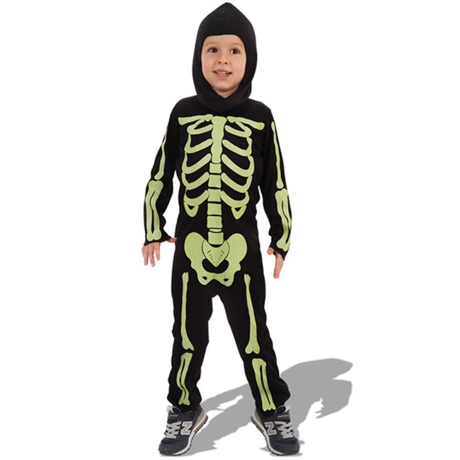 Costume Tuta Scheletro Verde Fluo Tg.IV 