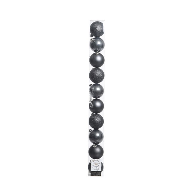 Immagine di 10 Palline Natalizie Grigie 6cm in Plastica