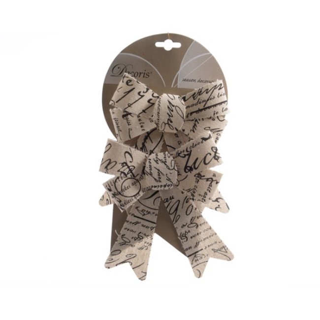 Immagine di Addobbo Natalizio Set 2 Fiocchi 14x18cm Crema