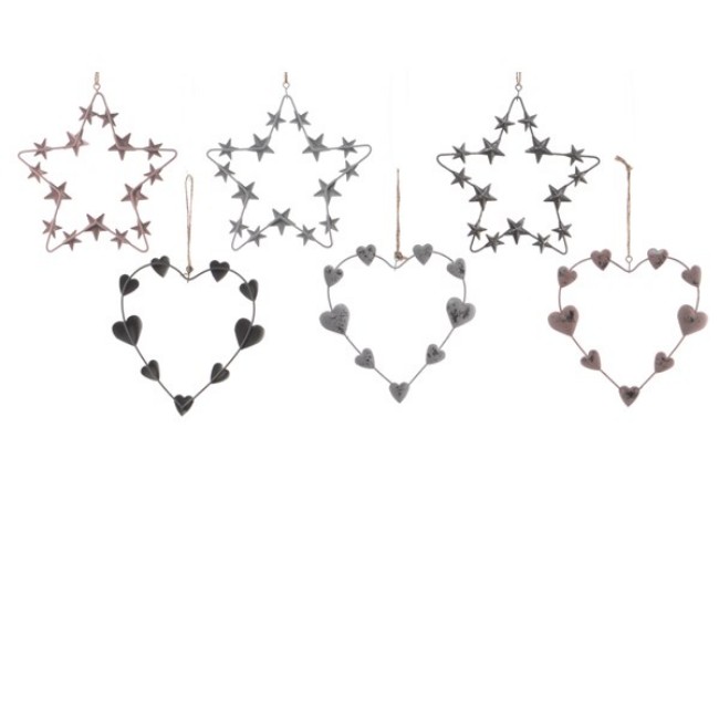Immagine di Addobbo Natalizio 15x14cm - Cuore/Stella