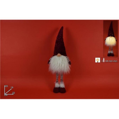 Gnomo di Natale con Luce 65 cm 