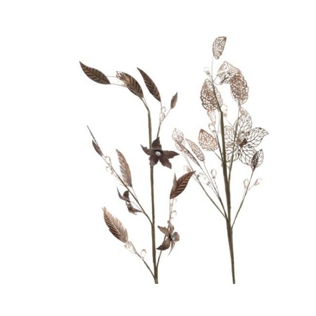 Immagine di Addobbo Floreale Ramo con Fiori Assortiti 70cm Oro Chiaro
