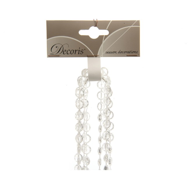 Filo Decorativo Natalizio 270 cm Perle Trasparenti