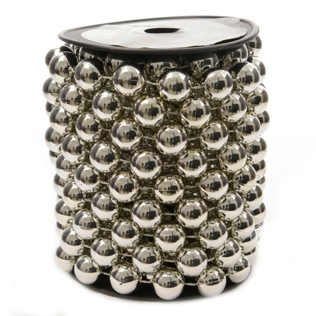 Filo Decorativo Natalizio 500 cm Perle Argento