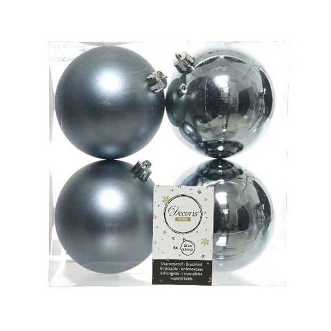 4 Palline Blu 10 cm