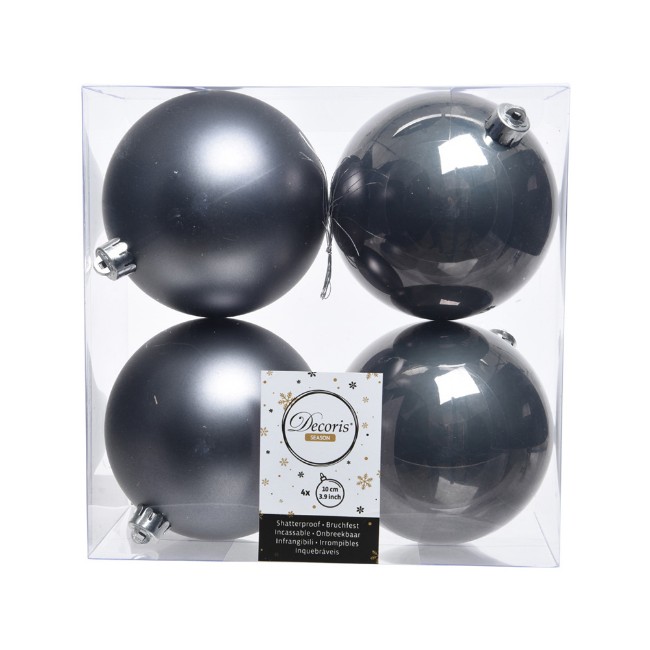 4 Palline Grigie 10 cm