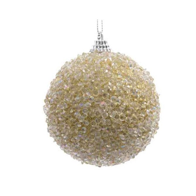 Palla 8cm con Glitter Oro Chiaro