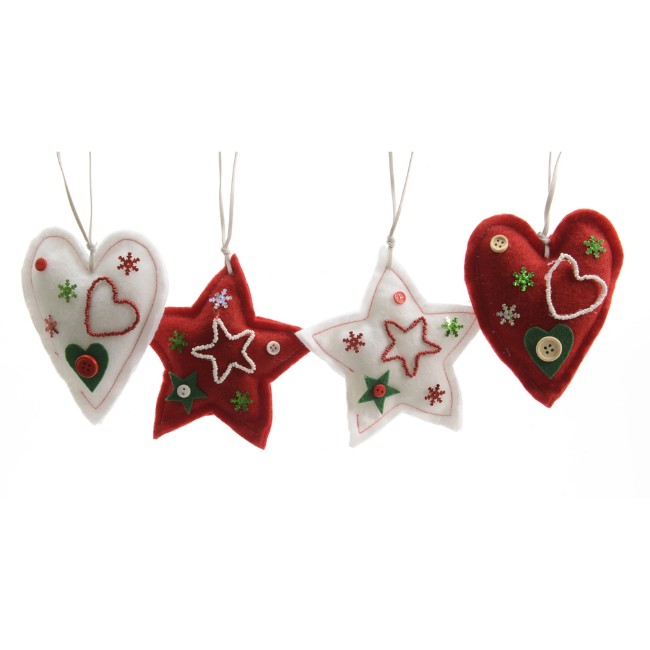 Decorazione Natalizia Cuori e Stelle