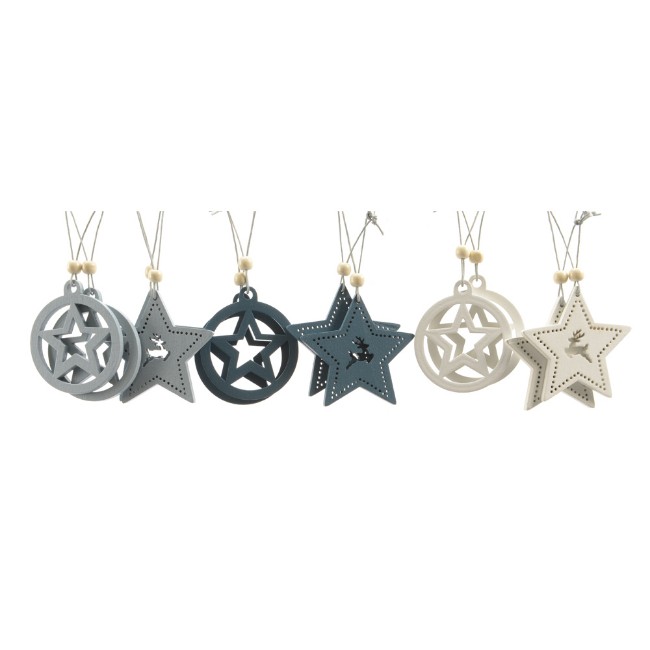 Decorazioni Natalizie Set 2 Legno Stile Provenzale