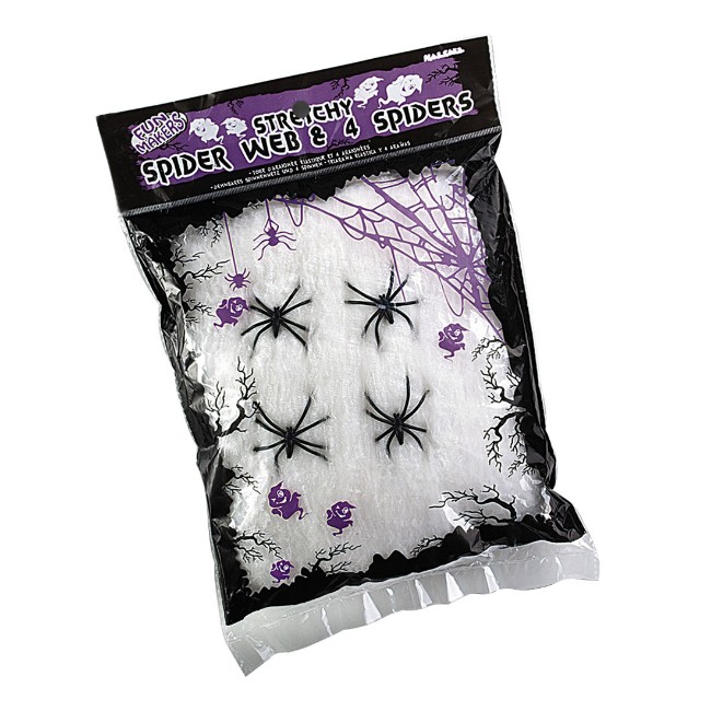 Ragnatela Bianca con 4 Ragni 60gr 