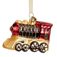 Addobbo Natalizio Treno Vetro Glitter