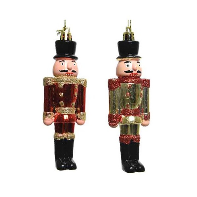 Addobbo Natalizio Schiaccianoci Infrangibile Rosso Oro