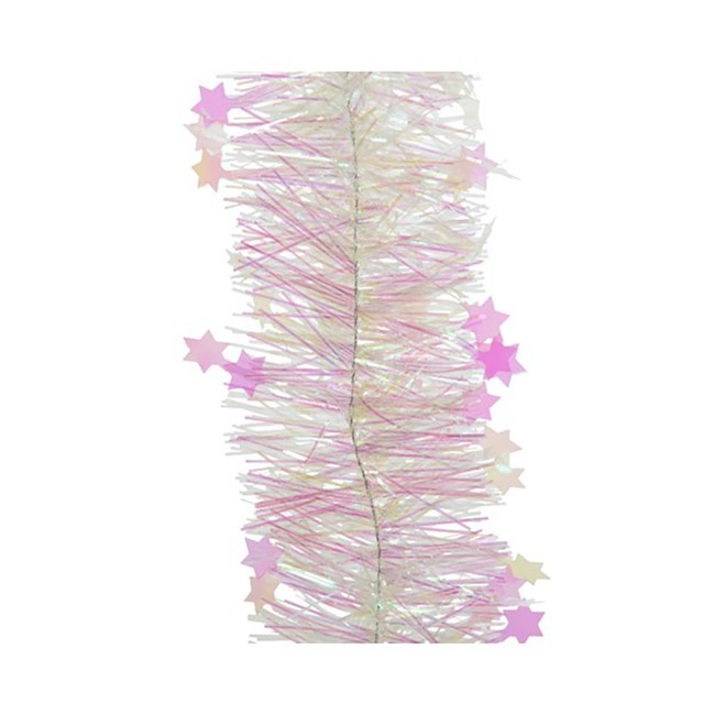 Filo Decorativo con Stelline 270 cm Bianco Rosa