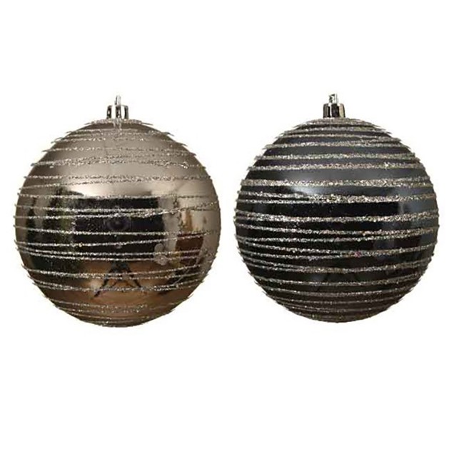 Pallina Natalizia 100mm con Decorazione Glitter