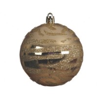 Pallina Natalizia 80mm Infrangibile Oro con Decorazione