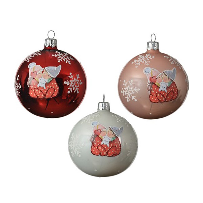 Paniate Christmas Decoration Pallina Natalizia 80mm in Vetro con