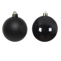 12 Palline Natalizie 60mm Infrangibili Nere