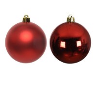 24 Palline Natalizie 25mm in Vetro Rosse
