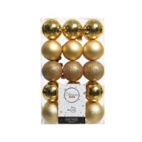 30 Palline Natalizie 60mm Infrangibili Oro