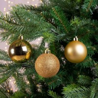 30 Palline Natalizie 60mm Infrangibili Oro