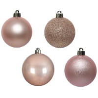 30 Palline Natalizie 60mm Infrangibili Rosa Cipria