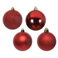30 Palline Natalizie 60mm Infrangibili Rosse