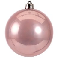 4 Palline Natalizie 100mm Infrangibili Rosa Cipria