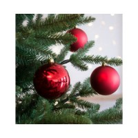 4 Palline Natalizie 100mm Infrangibili Rosse