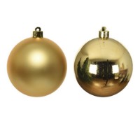 6 Palline Natalizie 80mm Infrangibili Oro