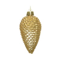 6 Addobbi Natalizi Pigne 80mm Oro