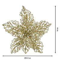 Addobbo Floreale Stella di Natale 23,5cm Oro