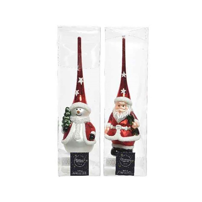 Punta Per Albero Di Natale In Vetro 26 Cm - Colore Viola/Lilla - Opaca O Lucida - Decorazione Classica
