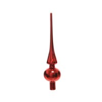 Puntale Albero Natale 26cm in Vetro Rosso