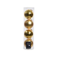 4 Palline Natalizie 100mm in Vetro Oro
