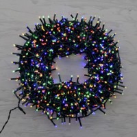 Catena luminosa 1500 MicroLED multicolore  con Giochi Luce, memory controller, certificazione IP44, catena di luci uso interno/esterno	