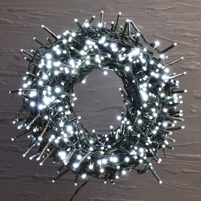 Catena luminosa 800 Microled Bianco Freddo con Giochi Luce e Funzione Memoria, IP44, uso interno/esterno