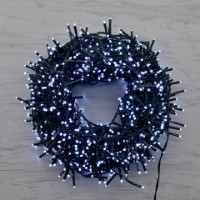 Catena luminosa 2000 MicroLED Bianco Freddo con Giochi Luce, memory controller, certificazione IP44, catena di luci uso interno-esterno Prequ	