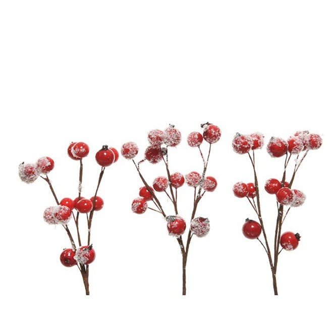Addobbo Floreale Ramo Decorativo Bacche 15cm Rosso