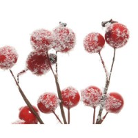 Addobbo Floreale Ramo Decorativo Bacche 15cm Rosso