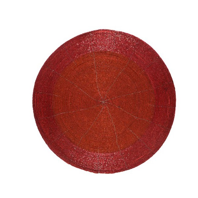 Sottopiatto Natalizio Tovaglietta in Vetro 35cm Rosso