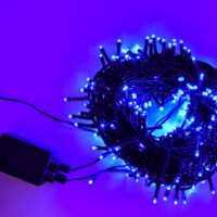 Catena luminosa 300 Longled Blu con Giochi Luce e funzione memory, IP44, idoneo uso interno/esterno