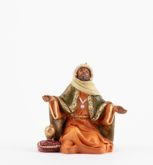 Re Magio Moro a Piedi per Presepe 12cm