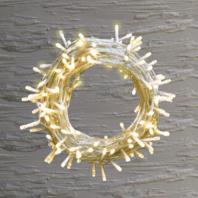Catena di luci 300 Led Bianco caldo 15 m con Giochi Luce e funzione memoria, IP44, idoneo uso interno/esterno
