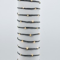 Catena di luci 180 Led Bianco Caldo 9 m con Giochi Luce, funzione memoria e timer, IP44, idoneo uso interno/esterno, filo verde