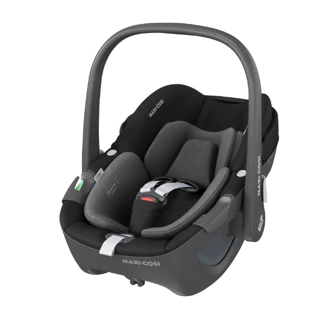 Maxi Cosi Seggiolino Auto Pebble 360 R129 i-Size Roteabile con Pannelli Areazione 40-83cm - Essential Black